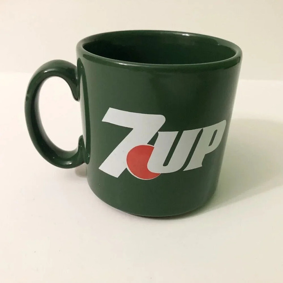Vintage 7 Up Soda Beverage Collectible Green  Coffee Mug Cup Made in England - Picture 3 of 11
